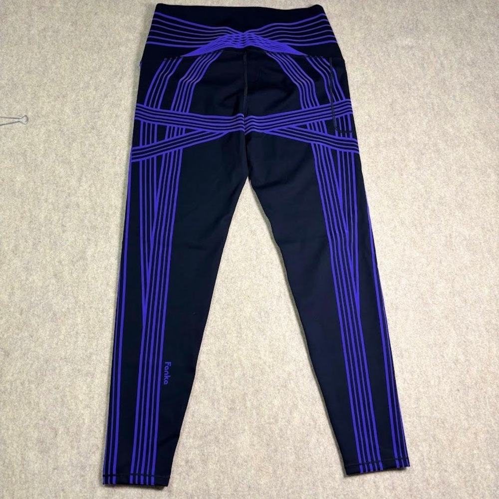 Fanka PowerBand Resistance High Intensity Leggings Wm 16 Blk/Purple Full Length - Picture 3 of 9